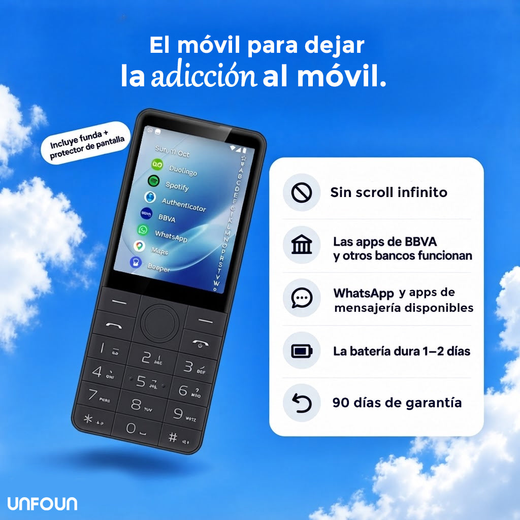 Unfoun™ - El móvil que te ayuda a recuperar tu tiempo.