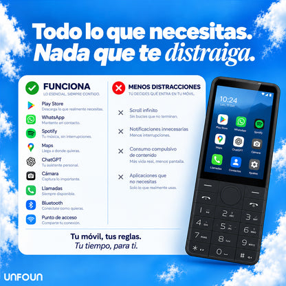 Unfoun™ - El móvil que te ayuda a recuperar tu tiempo.